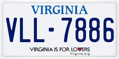 VA license plate VLL7886