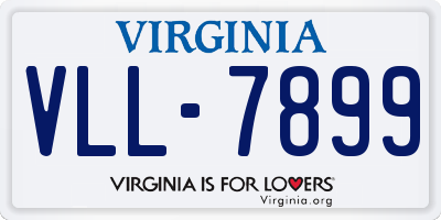 VA license plate VLL7899