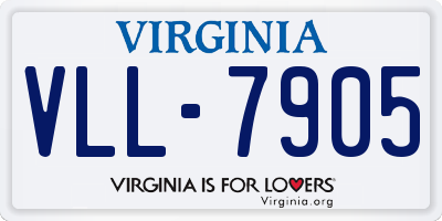 VA license plate VLL7905