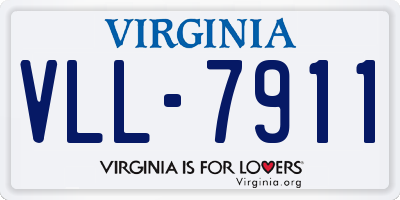 VA license plate VLL7911