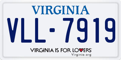 VA license plate VLL7919