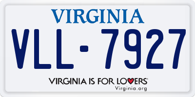 VA license plate VLL7927