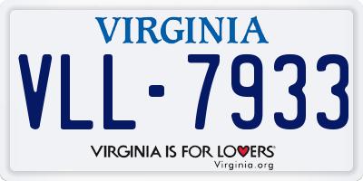 VA license plate VLL7933