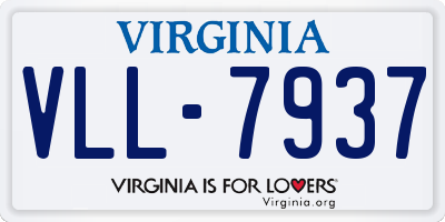 VA license plate VLL7937