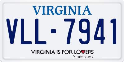 VA license plate VLL7941