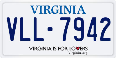 VA license plate VLL7942