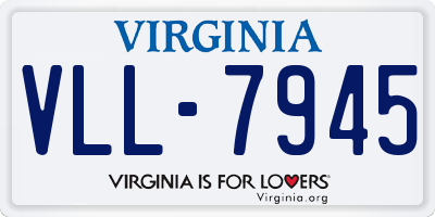 VA license plate VLL7945