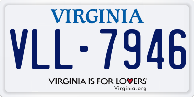 VA license plate VLL7946