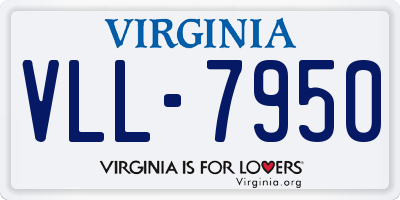 VA license plate VLL7950