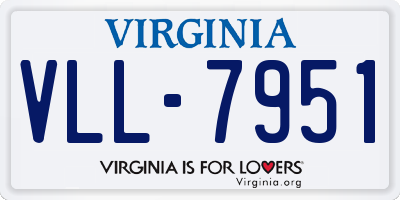 VA license plate VLL7951