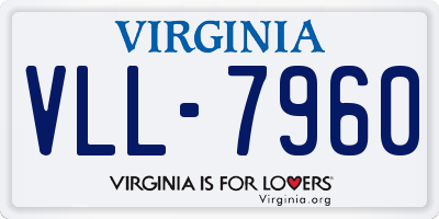 VA license plate VLL7960