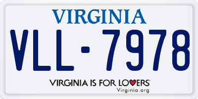 VA license plate VLL7978