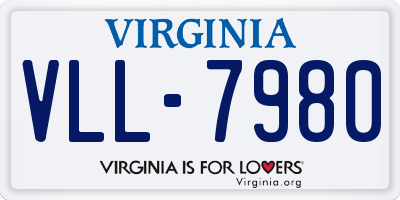 VA license plate VLL7980