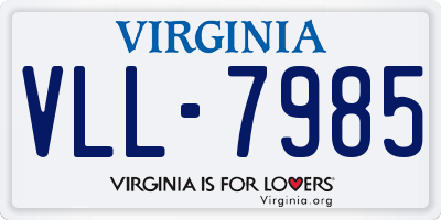 VA license plate VLL7985