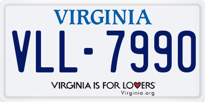 VA license plate VLL7990