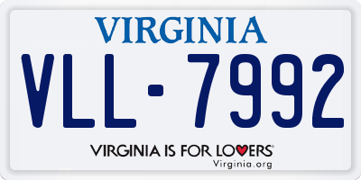 VA license plate VLL7992