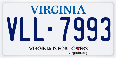 VA license plate VLL7993