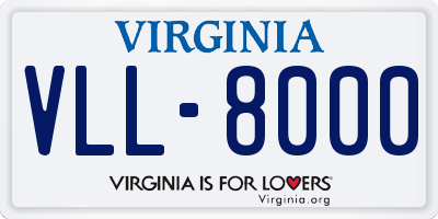 VA license plate VLL8000