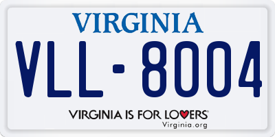 VA license plate VLL8004