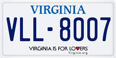 VA license plate VLL8007