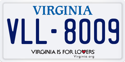 VA license plate VLL8009