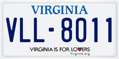 VA license plate VLL8011