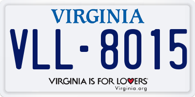 VA license plate VLL8015