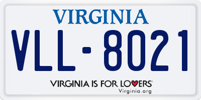 VA license plate VLL8021