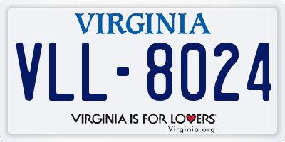 VA license plate VLL8024