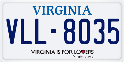 VA license plate VLL8035