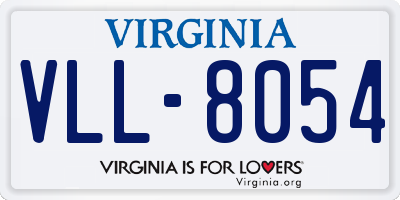 VA license plate VLL8054