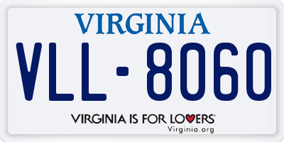 VA license plate VLL8060