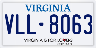 VA license plate VLL8063