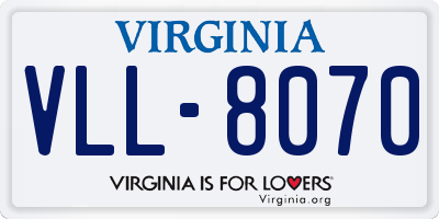 VA license plate VLL8070