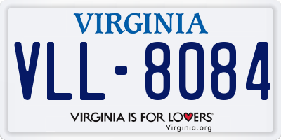 VA license plate VLL8084