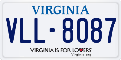 VA license plate VLL8087