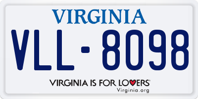 VA license plate VLL8098