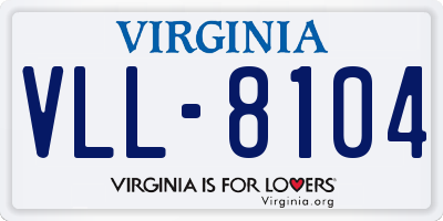 VA license plate VLL8104