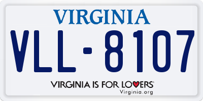 VA license plate VLL8107