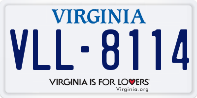 VA license plate VLL8114