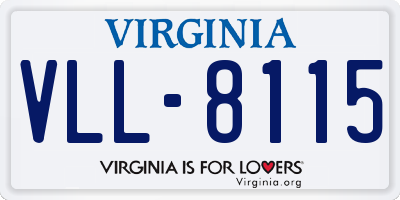 VA license plate VLL8115