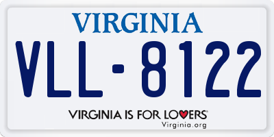 VA license plate VLL8122