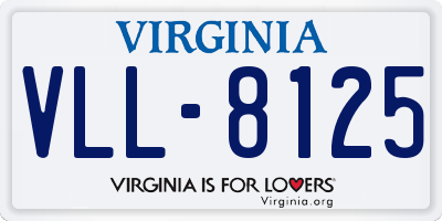 VA license plate VLL8125