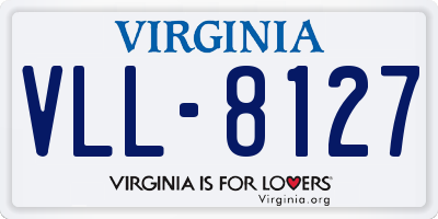 VA license plate VLL8127