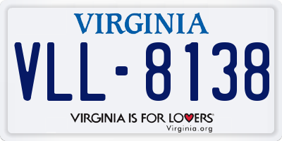 VA license plate VLL8138