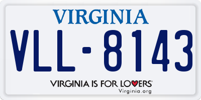 VA license plate VLL8143