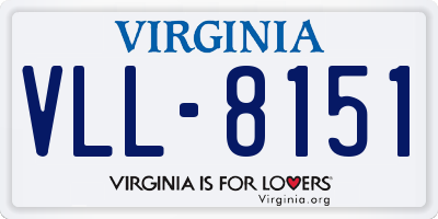 VA license plate VLL8151