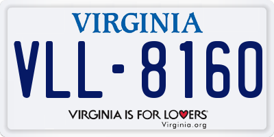 VA license plate VLL8160