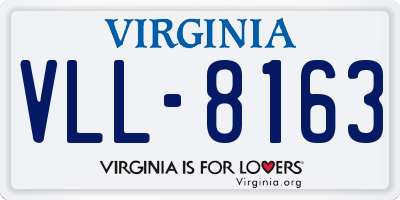 VA license plate VLL8163