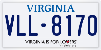 VA license plate VLL8170